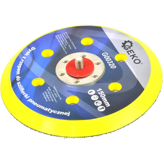 GEKO Flexibele schuurpad met klittenband - 150 mm - Stofafzuiging - Voor luchtschuurmachines