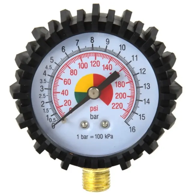 GEKO Manometer - robuust ontwerp - dubbele schaal - beschermende rubberen bumper