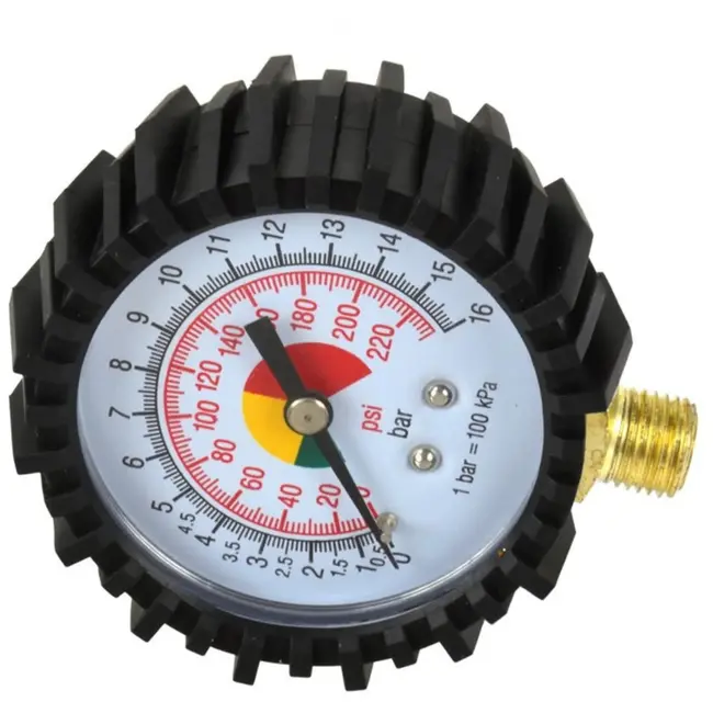 GEKO Manometer - robuust ontwerp - dubbele schaal - beschermende rubberen bumper