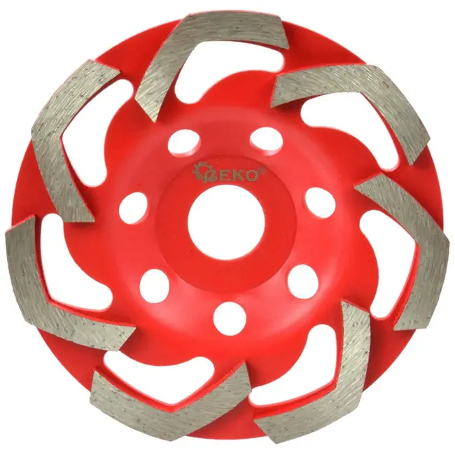 GEKO Diamant slijpschijf - turbo ontwerp - 125 mm - 5 mm segment - rood