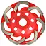 GEKO Diamant slijpschijf - turbo ontwerp - 125 mm - 5 mm segment - rood