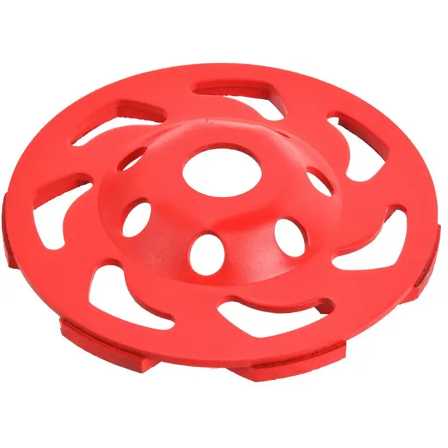 GEKO Diamant slijpschijf - turbo ontwerp - 125 mm - 5 mm segment - rood