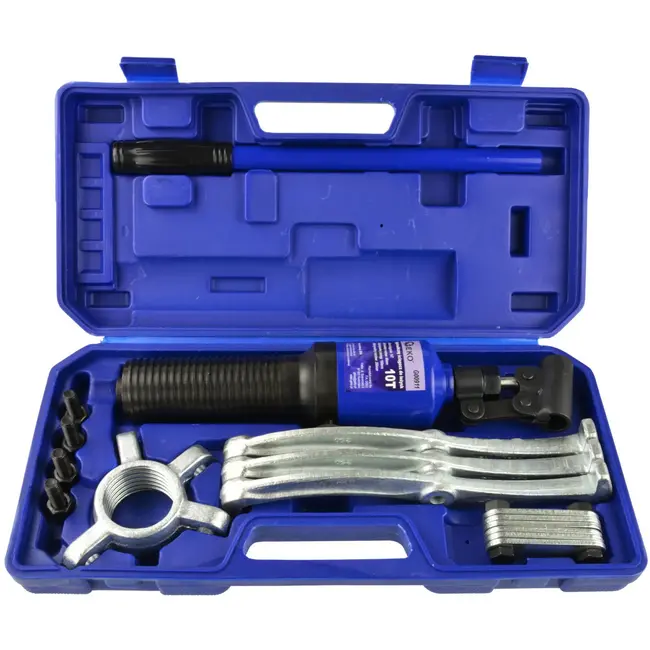 GEKO Hydraulische trekker set - 10T kracht - Verstelbare poten - 60-250 mm capaciteit - Inclusief opbergkoffer