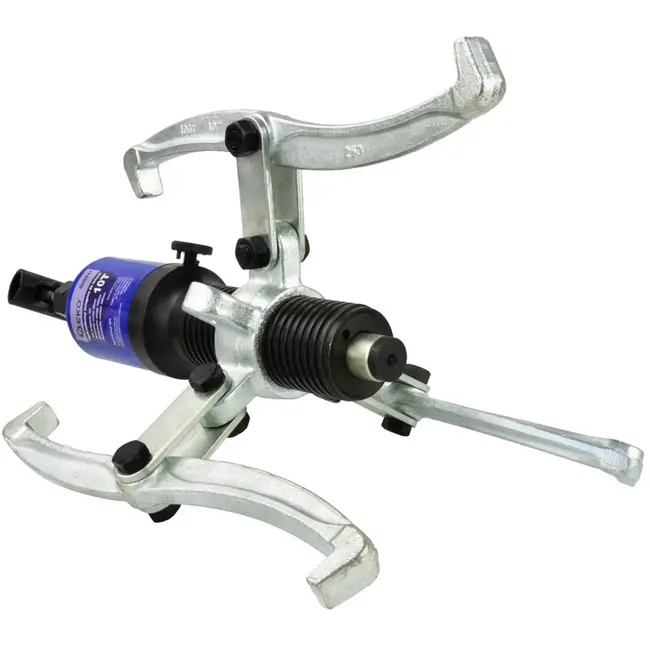 GEKO Hydraulische trekker set - 10T kracht - Verstelbare poten - 60-250 mm capaciteit - Inclusief opbergkoffer