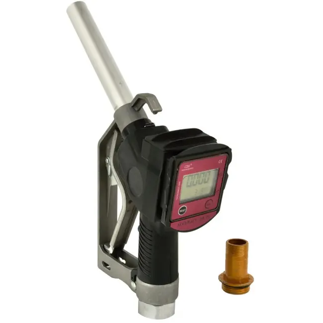 GEKO Digitale brandstofnozzle - LCD display - 20-60 L/min - Aluminium - Diesel en motorolie