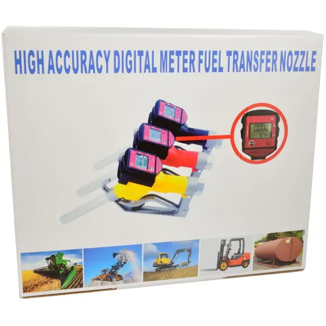 GEKO Digitale brandstofnozzle - LCD display - 20-60 L/min - Aluminium - Diesel en motorolie