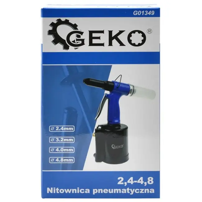 GEKO Pneumatische riveter - veelzijdig - 2,4-4,8 mm - met afvalcontainer