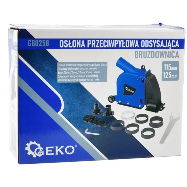 GEKO Stofkap voor haakse slijper - verstelbare diepte - 115/125 mm - met wieltjes