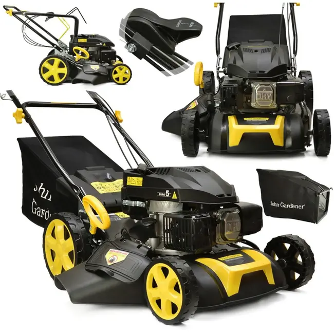 GEKO Grasmaaier - 46 cm - 8 Hoogtestanden - Zij- en Achteruitworp - 60L opvangbak