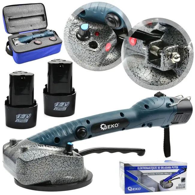 GEKO Draadloze tegelzuignap - verstelbare vibratie - 100x100 cm - incl. 2 batterijen