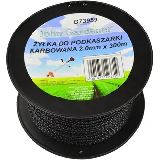 John Gardener Nylon maaidraad - geribbeld - 2.0mm dik - 300m lang - hoge slijtvastheid