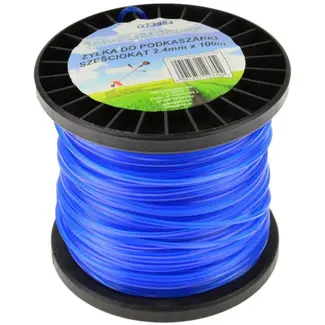 John Gardener Nylon maaidraad - Hexagonaal - 2.4mm dikte - 10m lengte - Blauw