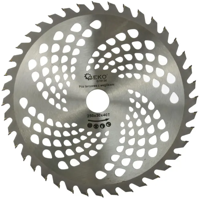 GEKO Cirkelzaagblad - 250 mm - 40T - Koelgaten - Houtbewerking