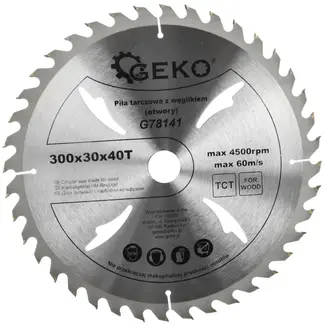 GEKO Cirkelzaagblad - 300 mm - 40 Tanden - Koelgaten - Houtbewerking
