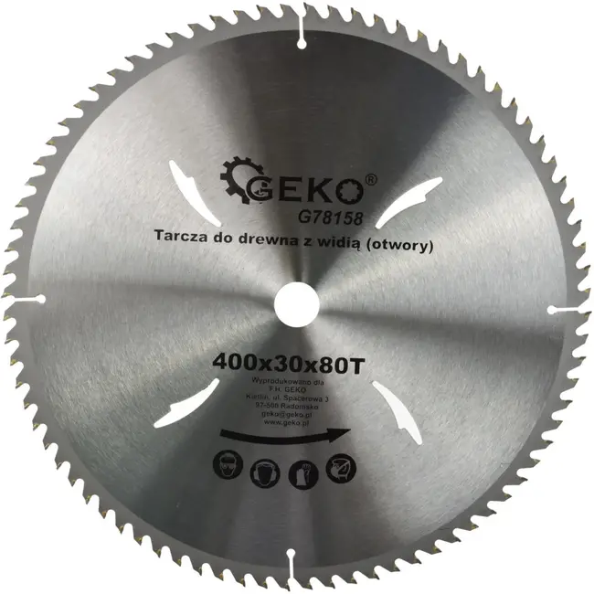 GEKO Zaagblad met koelingsgaten - 400 mm - 80 tanden - Houtbewerking