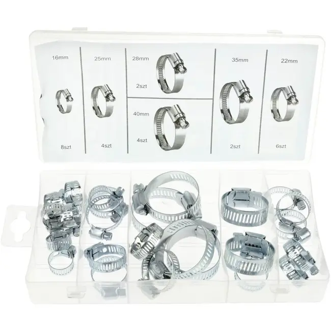 GEKO Slangklemmen Assortiment - 26-delig - 16-40mm - Inclusief Opbergdoos