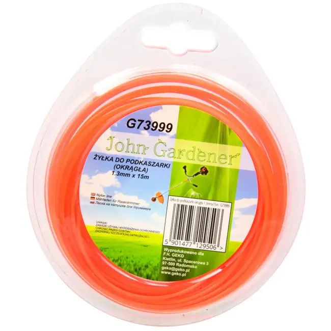 GEKO Nylon lijn - 1.3mm x 15m - Rood - Rond - Hittebestendig