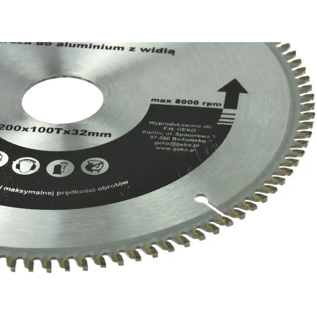 GEKO Cirkelzaagblad aluminium - 200 mm - 100 tanden - Inclusief reductieringen