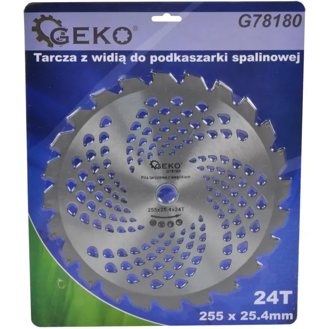 GEKO Borstelmaaierblad - Staal - 255 mm - 24 Tanden - Voor dik gras en struiken