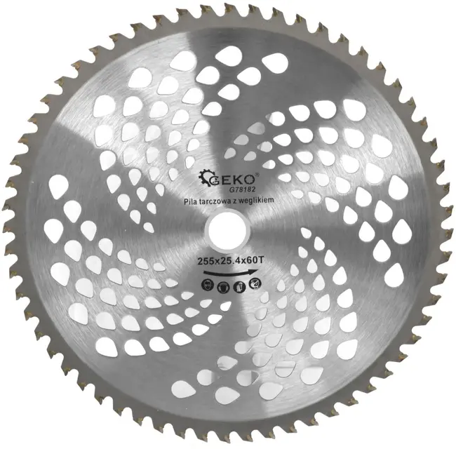 GEKO Mesblad voor bosmaaier - 60T - 255 mm - Speciaal staal