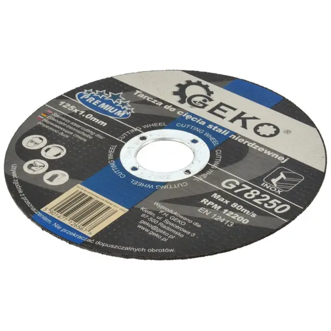 GEKO RVS snijschijf - Corundum - Glasvezelversterkt - 125 mm - 1,0 mm dikte - 10 stuks