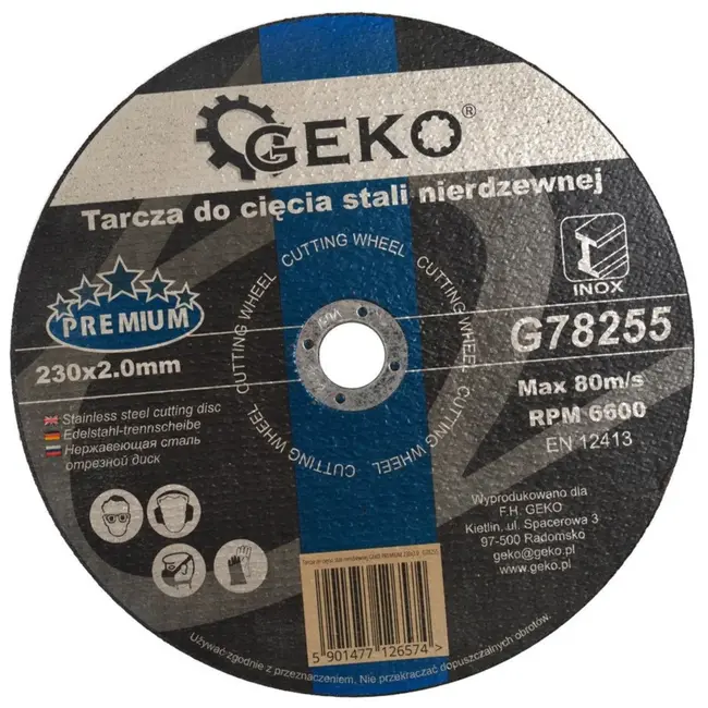 GEKO Stalen snijschijf - Corundum - 230 mm - 2,0 mm dik - Voor metaalbewerking - 25 stuks