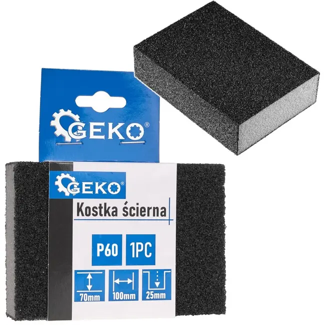 GEKO Schuurblok Foam - Silicon Carbide - P60 - 70x100x25mm - 10 stuks