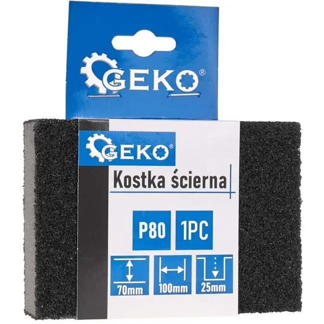 GEKO Schuurblok Foam - Silicon Carbide - 70x100x25mm - Korrel 80 - 10 stuks