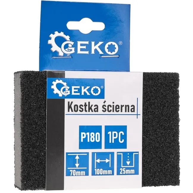 GEKO Schuurblok foam - siliconen carbide - korrel 180 - 70x100x25 mm