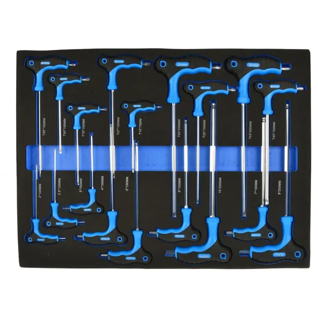 GEKO 18-delige T-type schroevendraaierset - Torx en HEX - Diverse maten