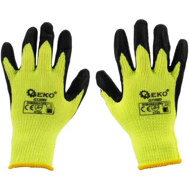 GEKO Winterhandschoenen - Latex Gecoat - Isolerend - Slijtvast - Maat 10 - Groen - 12 stuks