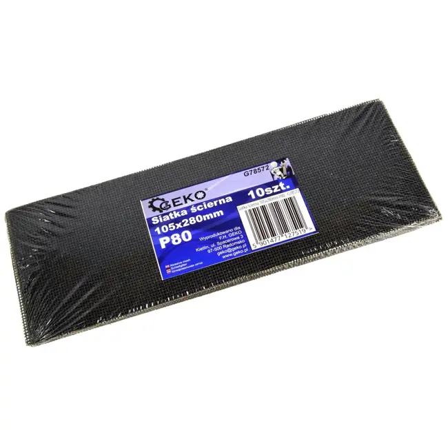 GEKO Schuurgaas - Siliconen Carbide - Waterbestendig - 105x280 mm - Korrel 80 - 10 stuks