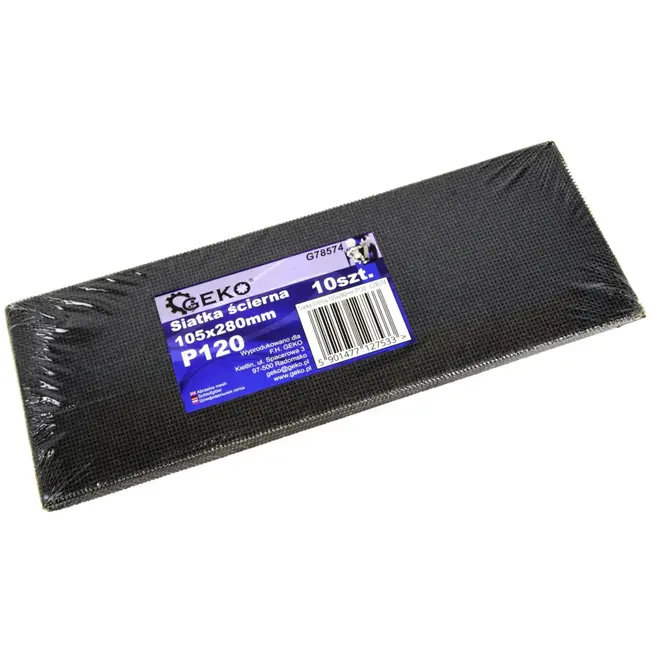 GEKO Schuurgaas - Siliconen Carbide - Waterbestendig - 105x280 mm - Korrel 120 - 10 stuks