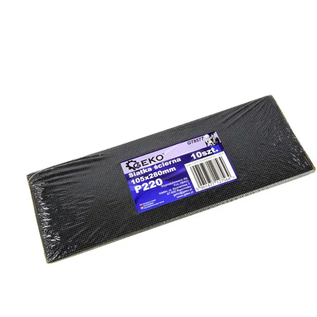 GEKO Schuurgaas - Siliconen Carbide - Waterdicht - 105x280 mm - Korrel 220 - 10 stuks