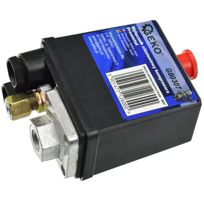 GEKO Drukschakelaar voor luchtcompressoren - Instelbaar - Max. 12 bar - 240V - 16A