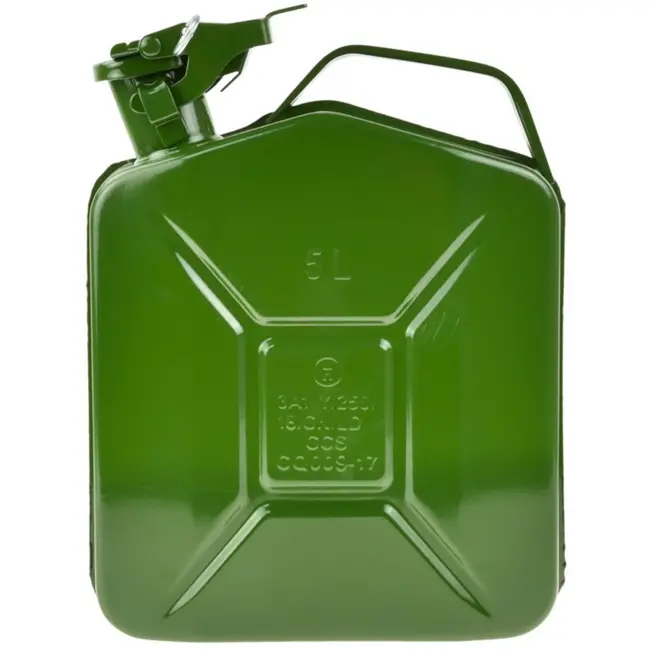 GEKO Verticale metalen jerrycan - 5L - olijfgroen - stevige constructie