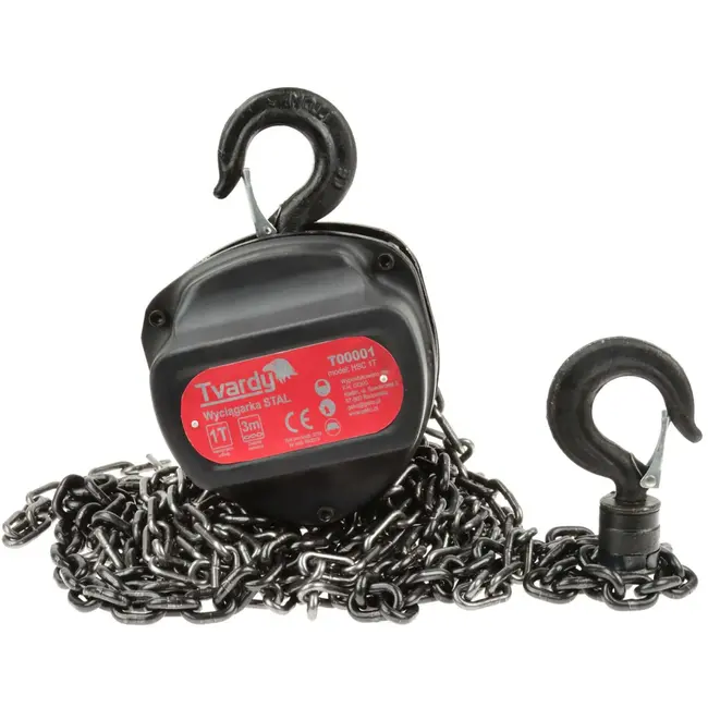 Tvardy Kettingtakel staal - 1000 kg - 3 m hijshoogte - G80 legering - lichtgewicht