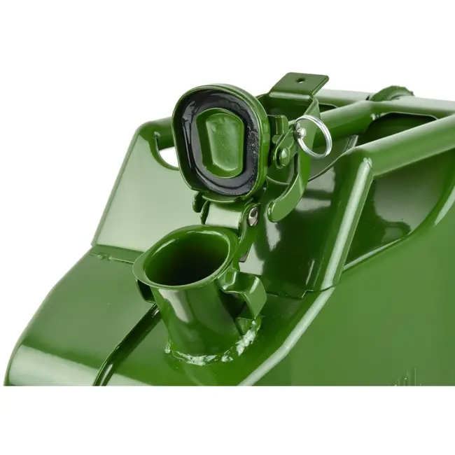 GEKO Verticale metalen jerrycan - 20L - olijfgroen - robuust staal - veilige sluiting