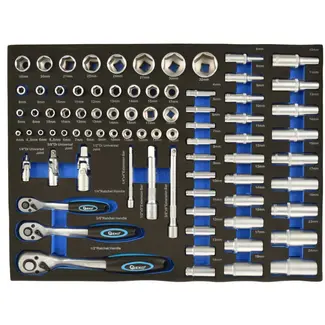 GEKO 80-delige doppenset - veelzijdige maten - 6-punts ontwerp - robuuste ratels - uitgebreide accessoires
