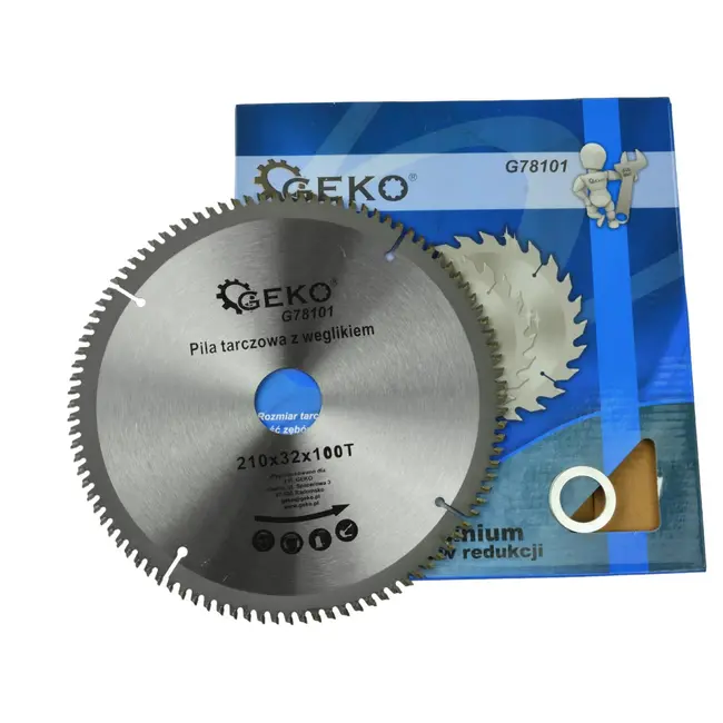 GEKO Zaagblad voor aluminium - 210 mm - 100 tanden - Inclusief reductieringen