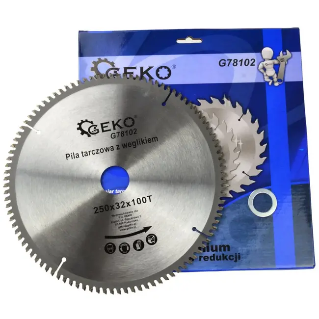 GEKO Zaagblad voor aluminium - 250 mm - 100 tanden - Inclusief reductieringen