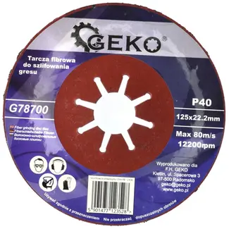 GEKO Coarse fiber schijf - 125 mm - P40 korrel - siliconen carbide - voor natuursteen - 10 stuks