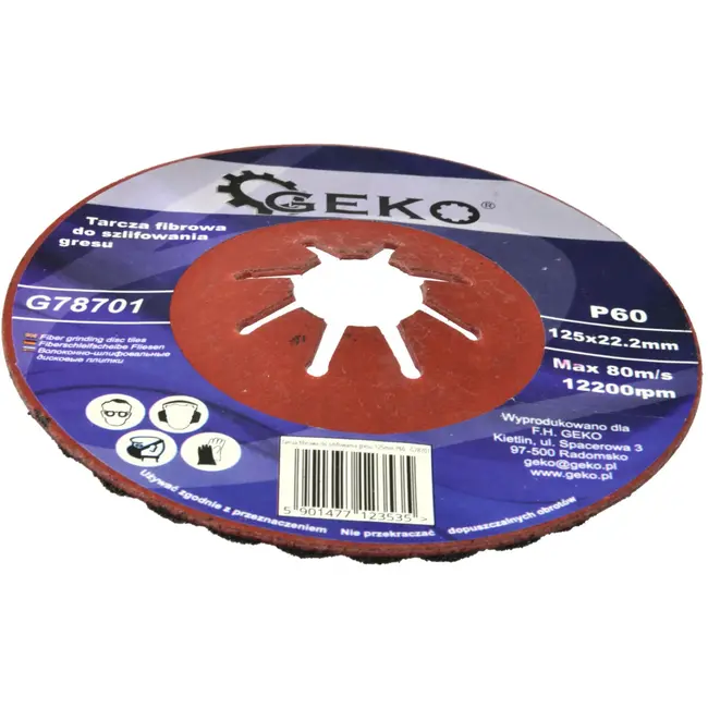 GEKO Coarse Grit Fiber Disc - 125 mm - P60 - Silicon Carbide - Voor Steenbewerking - 10 stuks