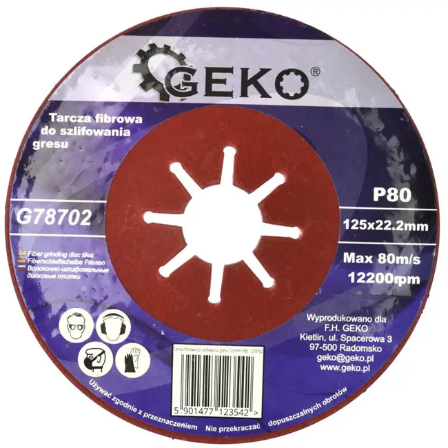 GEKO Coarse Grit Fiber Disc - Silicon Carbide - 125 mm - P80 - 10 stuks