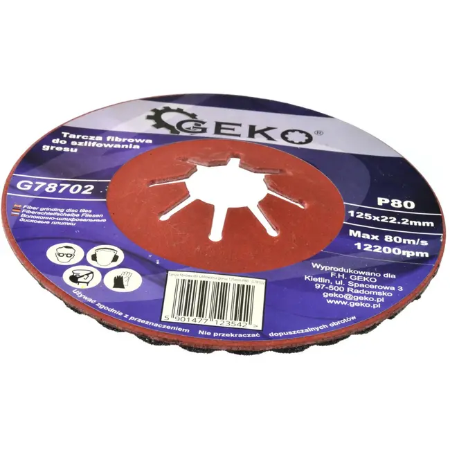 GEKO Coarse Grit Fiber Disc - Silicon Carbide - 125 mm - P80 - 10 stuks