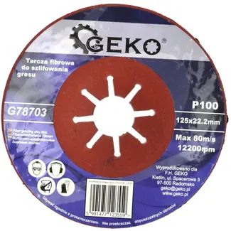 GEKO Coarse grit fiberschijf - silicon carbide - 125 mm - P100 - 10 stuks