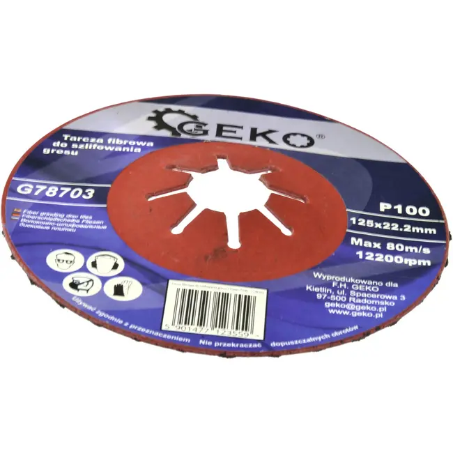 GEKO Coarse grit fiberschijf - silicon carbide - 125 mm - P100 - 10 stuks