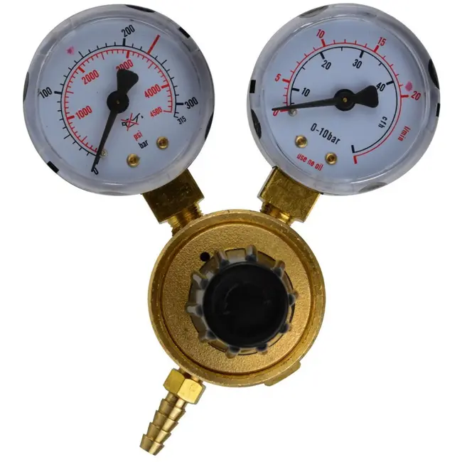 GEKO Argon/mix drukregelaar - 2 manometers - hoge capaciteit