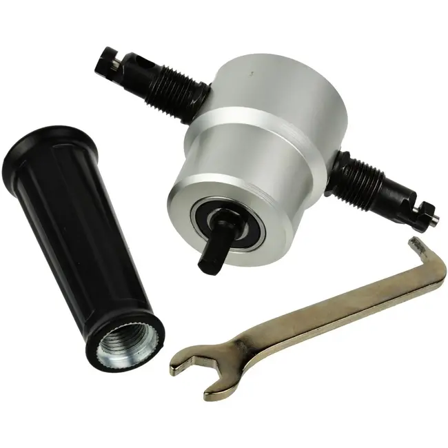 GEKO Metaalplaat snij-adaptor - 360° draaibaar - Geschikt voor elektrische boormachines