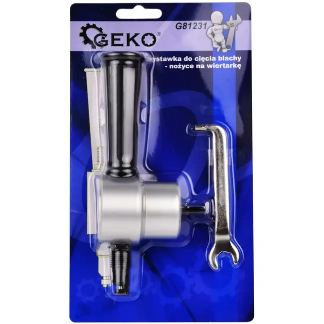 GEKO Metaalplaat snij-adaptor - 360° draaibaar - Geschikt voor elektrische boormachines